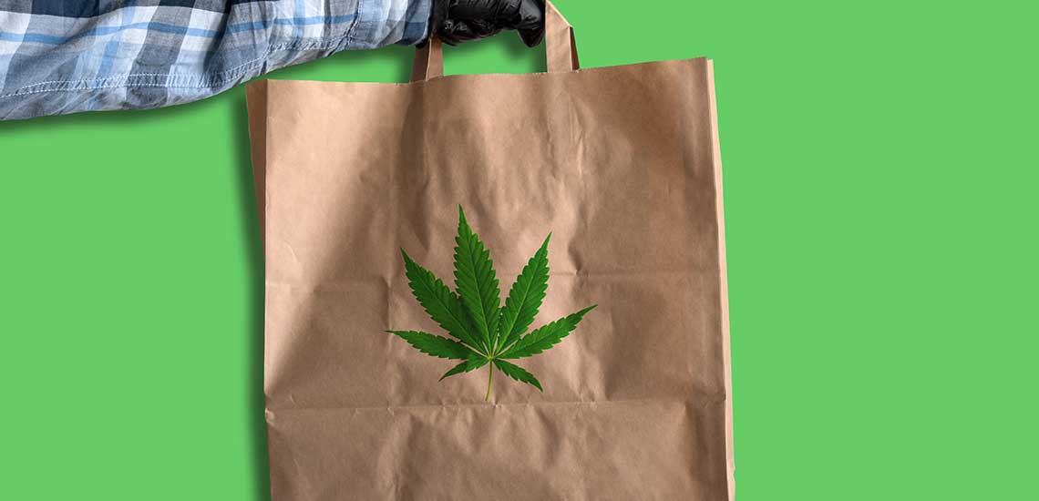 cannabis delivery service concept.
